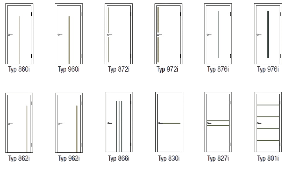 Lines ajtók, Inlay kivitel típusválasztéka